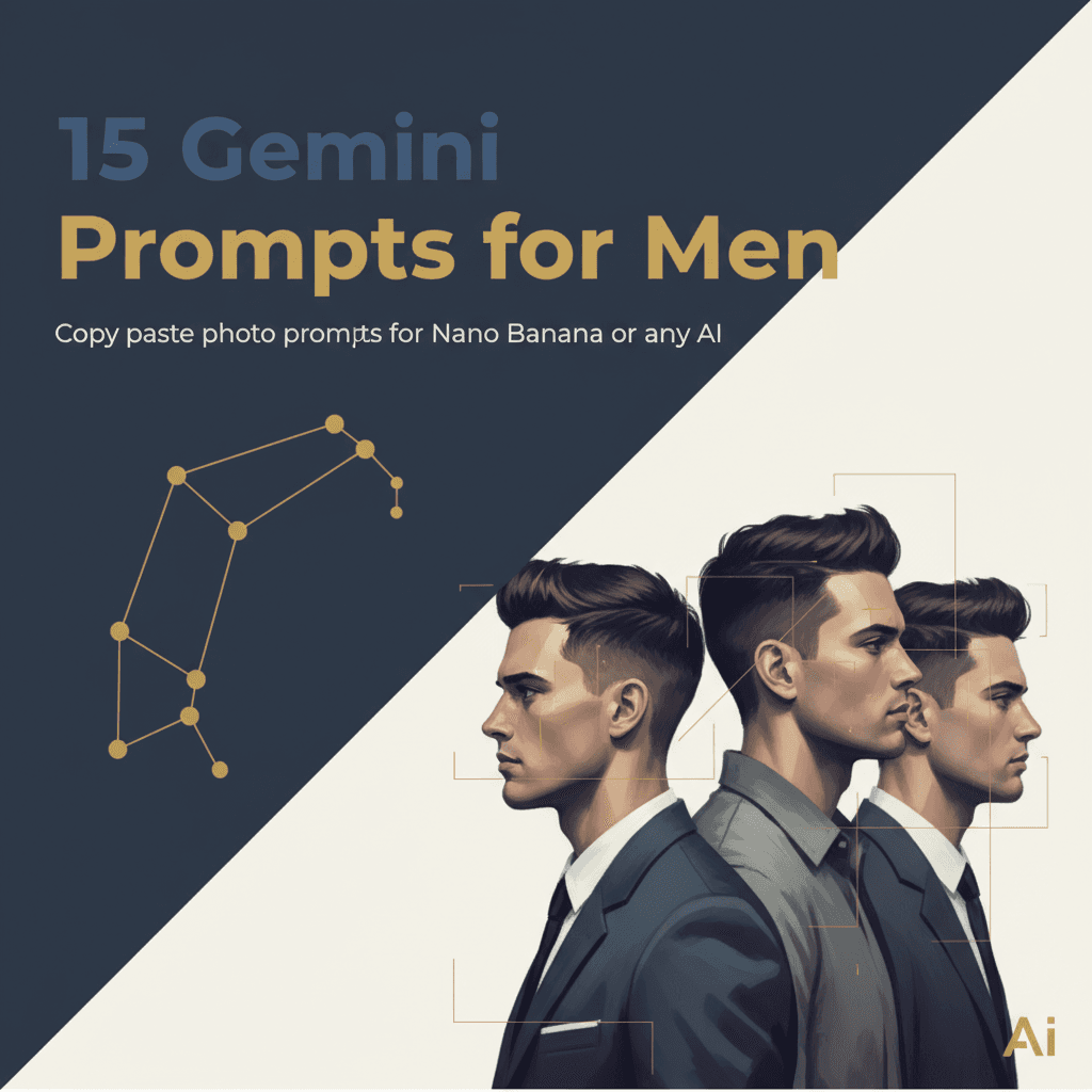 15 Gemini Prompts for Men, Copy paste photo prompts for Nano Banana or ...