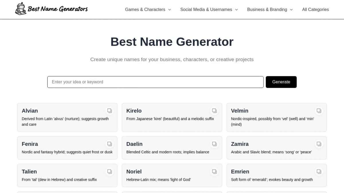 Best Name Generators