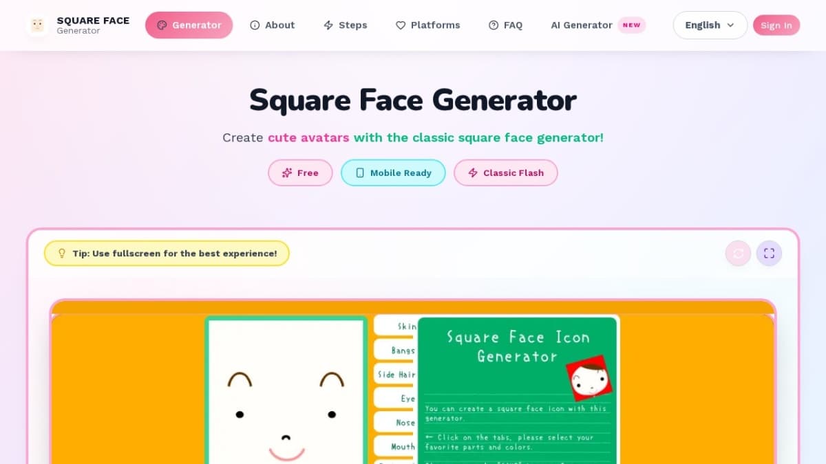 Square Face Generator