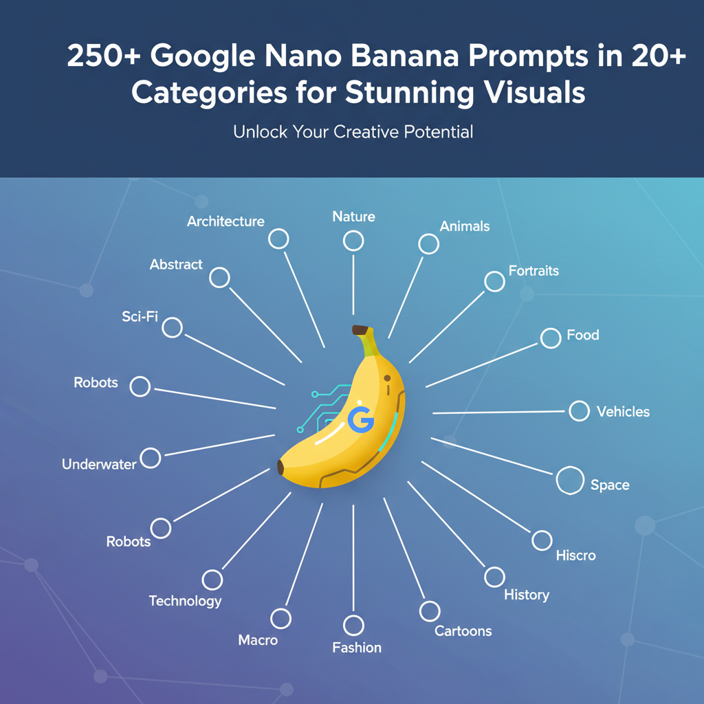 250+ Google Nano Banana Prompts in 20+ Categories for Stunning Visuals