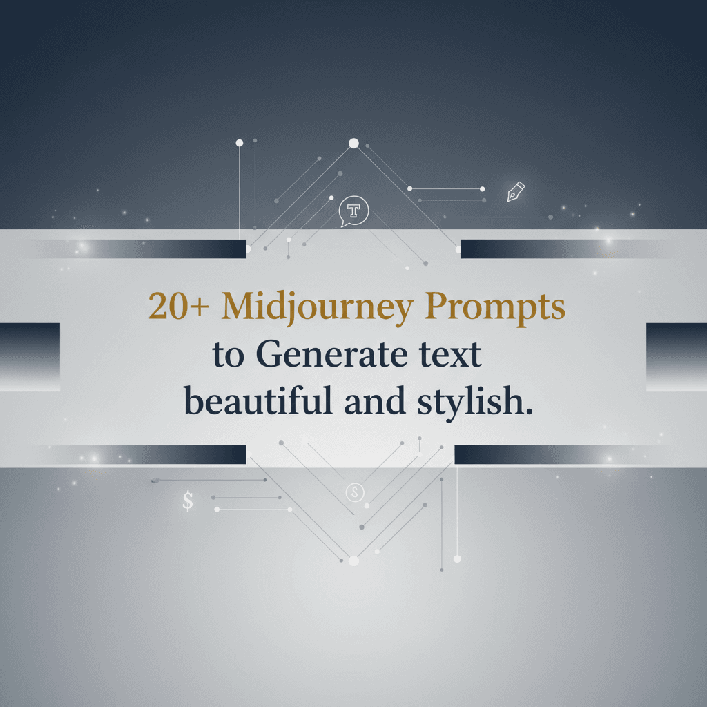20+ Midjourney Prompts to Generate text beautiful and stylish.