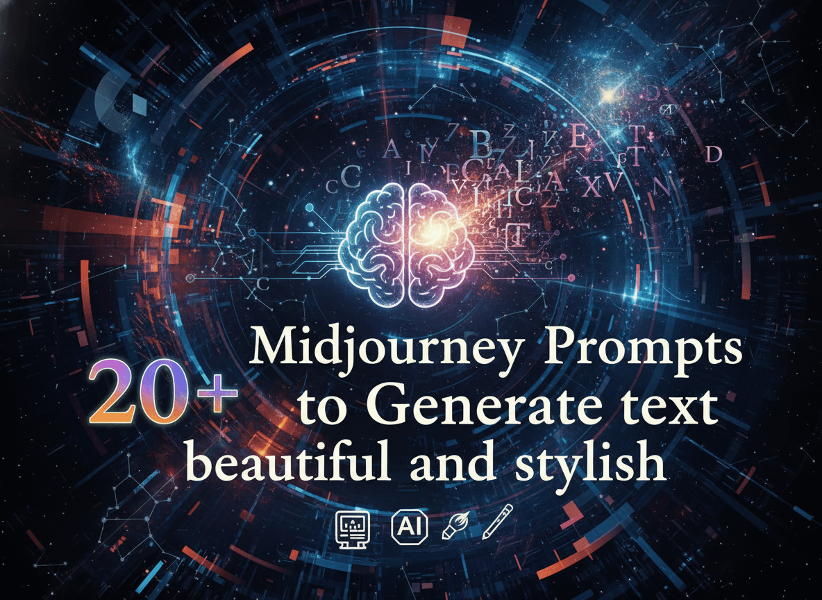 20+ Midjourney Prompts to Generate text beautiful and stylish.