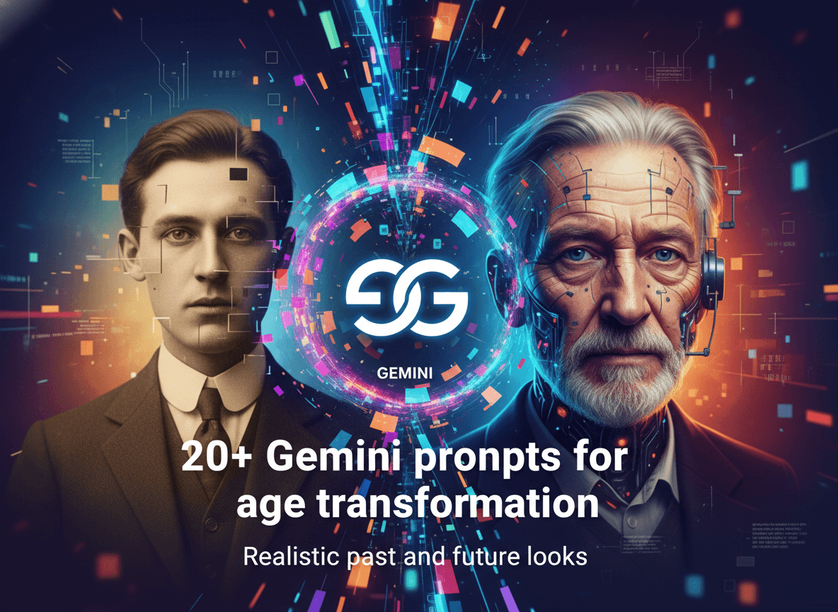 20+ Gemini prompts for age transformation: Realistic past and future looks