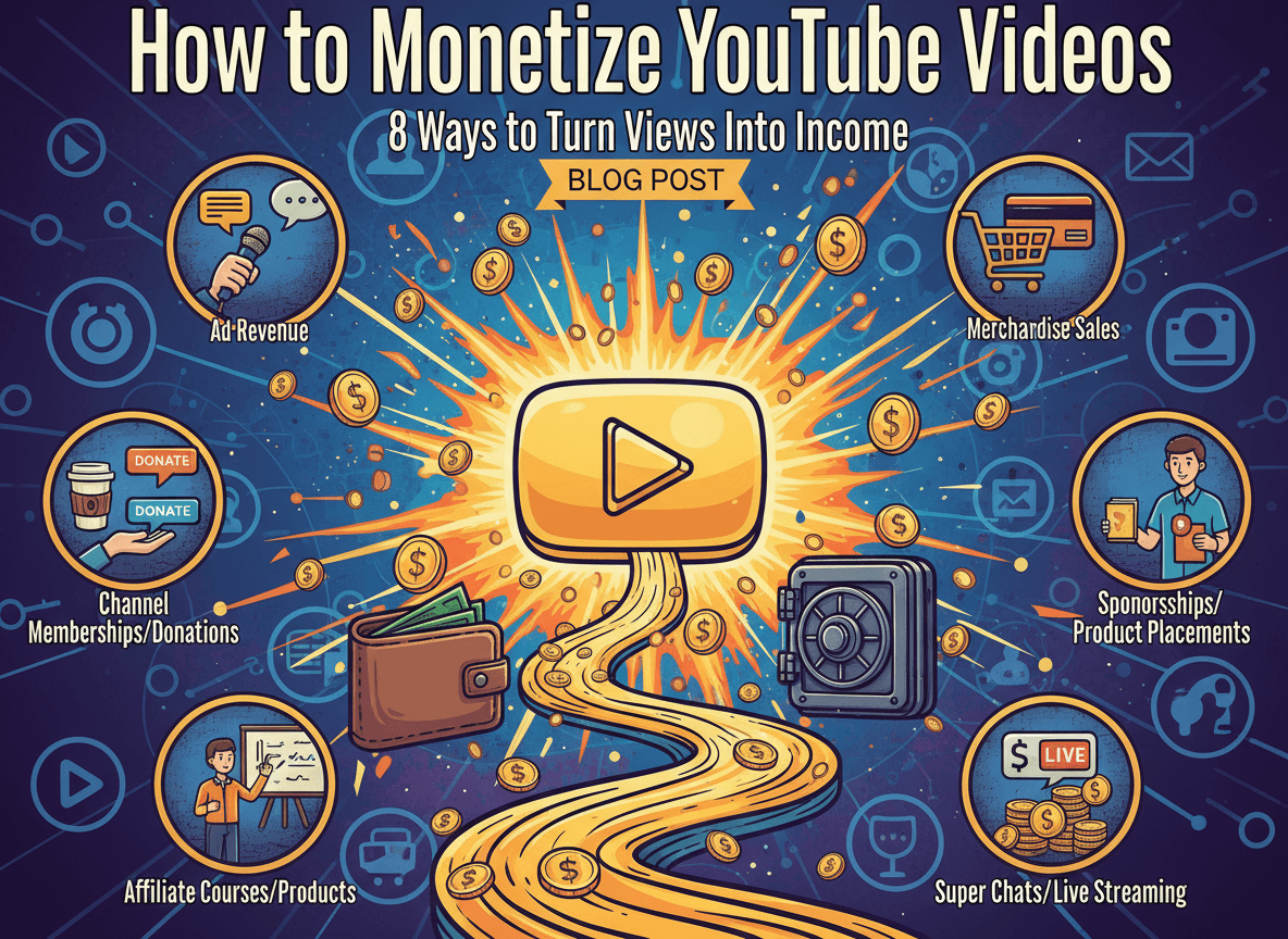 How to monetize YouTube Videos: 8 Ways to Turn Views Into Income